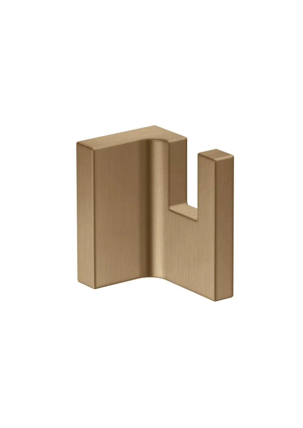 Handtuchhaken in gebürstetem Bronze-Finish von AXOR, rechteckige Form mit einer vertikalen Halterung. Ideal für Badezimmer oder Waschräume.